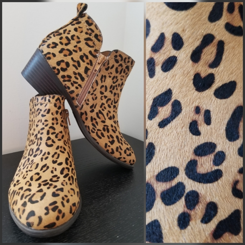 MIA Calf Hair Animal Cheetah Chelsea Booties